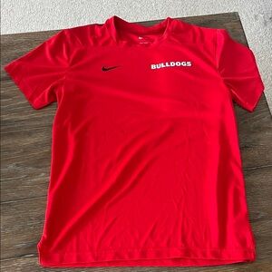 Nike Red, White & Black Georgia Bulldogs Tee. Dri-Fit UGA University of Georgia